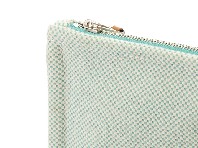 HERMES　エルメス　フラットポーチGM　Hティサージュ　ブルー　トワルアッシュ　デコラシオ【472】YI