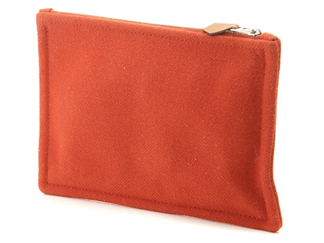 HERMES　エルメス　フラットポーチ　PM　Ｈナッテ　トメット　ウールツイル【472】YI
