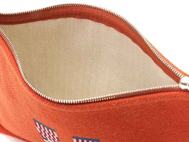 HERMES　エルメス　フラットポーチ　PM　Ｈナッテ　トメット　ウールツイル【472】YI