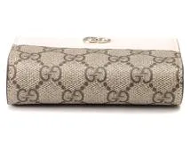 値下げ中！GUCCI 二つ折り財布 ピンク ベージュ GUCCI グッチ ダブルG スプリーム バイカラースモールウォレット