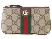 GUCCI　グッチ　オフィディア　ジップキーポーチ　ベージュ／ダークブラウン　PVCコーティングキャンバス／レザー　838466　キーケース【207】2143100540880
