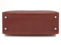 Hermès　エルメス　ケリー25　リザード素材　ブラウン　シルバー金具　□K刻印　2007年頃製造　【472】HA