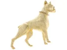 JEWELRY　ノンブランドジュエリー　犬　デザイン　ブローチK18イエローゴールド　ダイヤモンド約0.02カラット　13.6ｇ　【205】