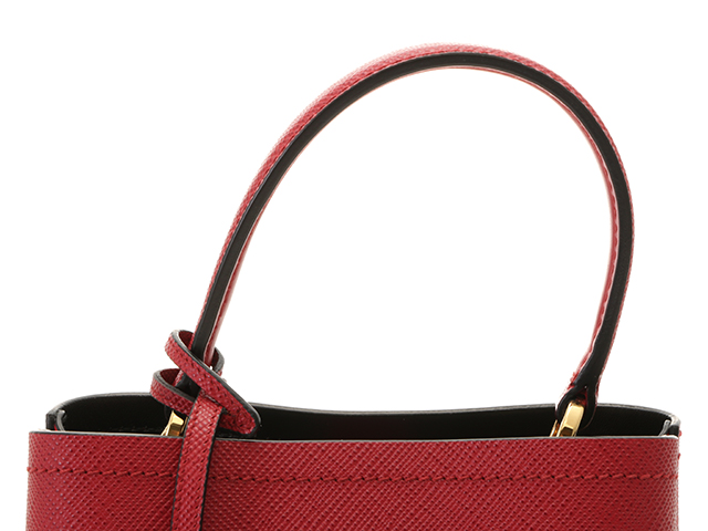 PRADA プラダ バッグ パニエスモールバッグ レッド サフィアーノ