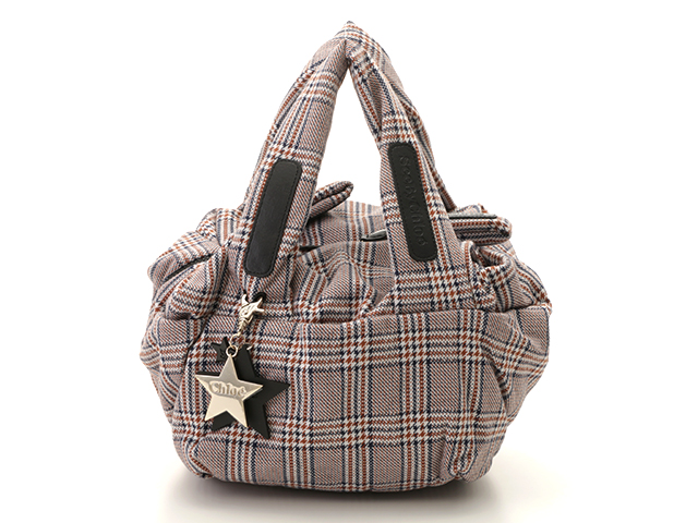 美品】SeeByChloe グレー レザーハンドバッグ