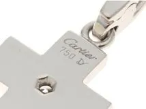 CARTIER カルティエ　クロスチャーム　ホワイトゴールド　1ポイントダイヤモンド　重量4.9g【472】HG