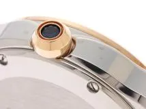 Chopard　ショパール　ハッピースポーツ　ホワイト文字盤　クォーツ　SS/GP/革　278590-6001【471】N