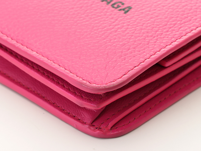 BALENCIAGA バレンシアガ 594216 コンパクトウォレット ピンク レザー