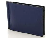 【正規品・付属品完備】ヴァレクストラ 折り財布 マネークリップ レザー ブルー