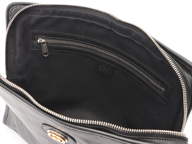 GUCCI グッチ クラッチバッグ ブラック レザー 【472