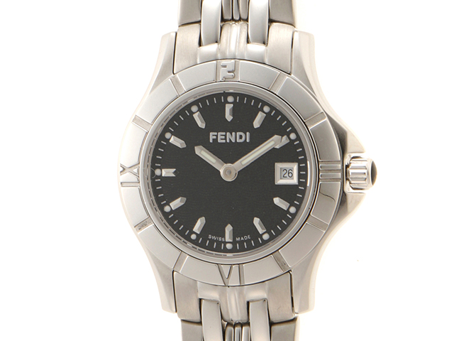 ブラック 245 レディース腕時計 新品ベルト スクエア 人気 FENDI フェンディ時計 よくあるの