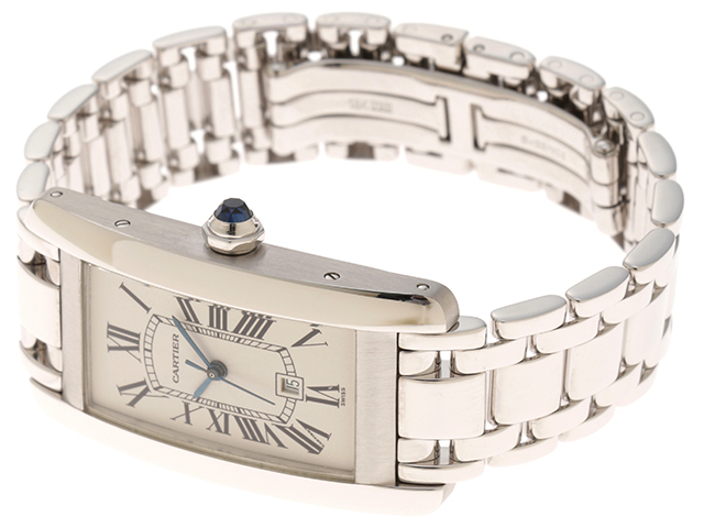 Cartier カルティエ タンクアメリカンMM W26036L1 WG ホワイト