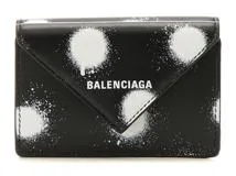 BALENCIAGA バレンシアガ 三つ折り財布 ペーパーミニウォレット カーフ ブラック/ホワイト【434】