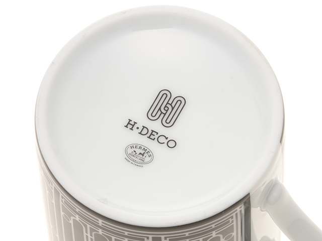 HERMES エルメス 食器 H DECO Hデコ マグカップ ブラック ポーセリン