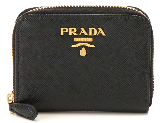 PRADA プラダ ラウンドコインケース ブラック サフィアーノ 1MM268