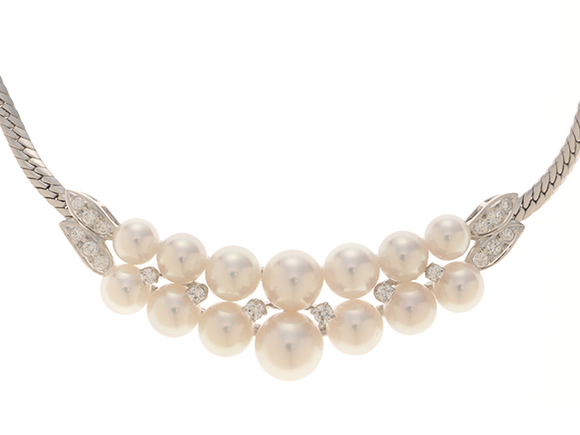 ミキモト MIKIMOTO K18WG パール ネックレス