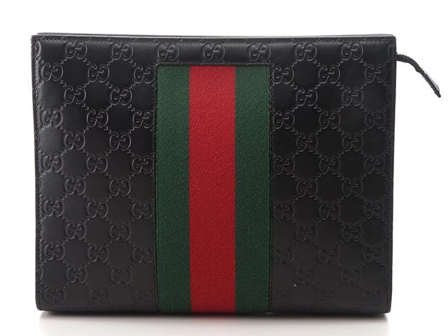 GUCCI グッチ シェリーライン グッチシマ クラッチバッグ 475313 カーフ ブラック 【460】 2143200465861 I  の購入なら「質」の大黒屋（公式）