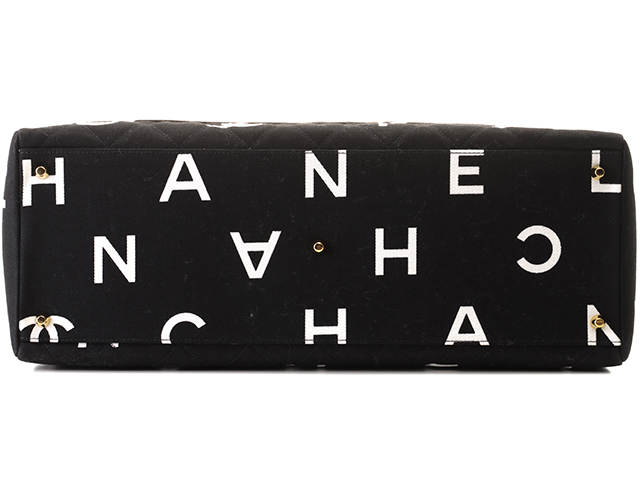 CHANEL シャネル ココマークハンドバッグ ブラック×ホワイト/GP