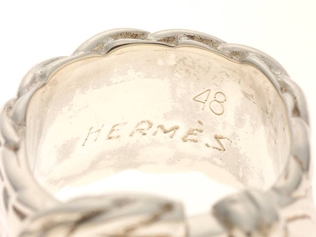 HERMES エルメス 指輪 ディアンヌベルトR/SV/13．1g/♯48