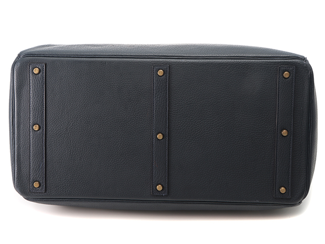 HERMES エルメス オータクロア55 ハンドバッグ フィヨルド ネイビー