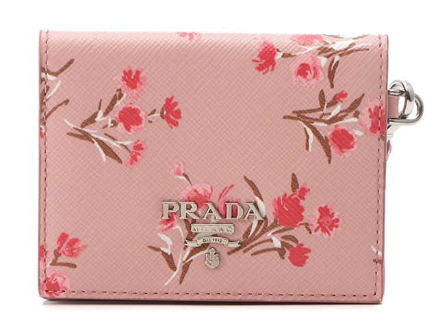 プラダ PRADA カードケース ピンク フラワー 1MC006 【432】名刺入れ