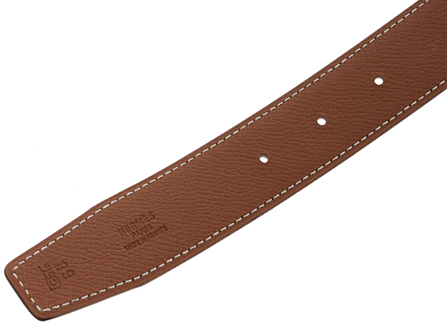Hermes Black Box Calf Constance Reversible Belt #95 Small