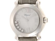 Chopard ショパール　ハッピースポーツ　8509　SS クロコレザー ダイヤモンド クォーツ【472】HK