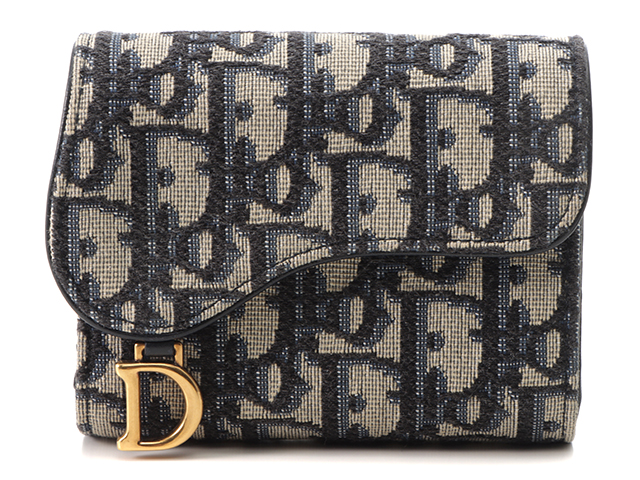 Dior ディオール オブリーク サドル三つ折りコンパクトウォレット