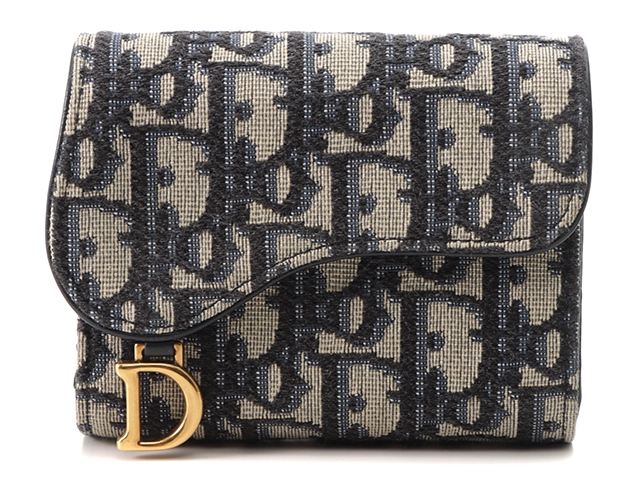 12,500円Dior saddle コンパクトウォレット 三つ折財布 オブリーク ジャガード