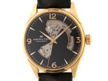HAMILTON ハミルトン ジャズマスター オープンハート H327350 金メッキ/レザーストラップ メンズ 自動巻き （2143200490863）【200】