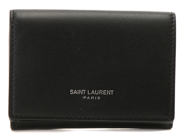 SAINT LAURENT サンローラン タイニーウォレット ブラック カーフ ...