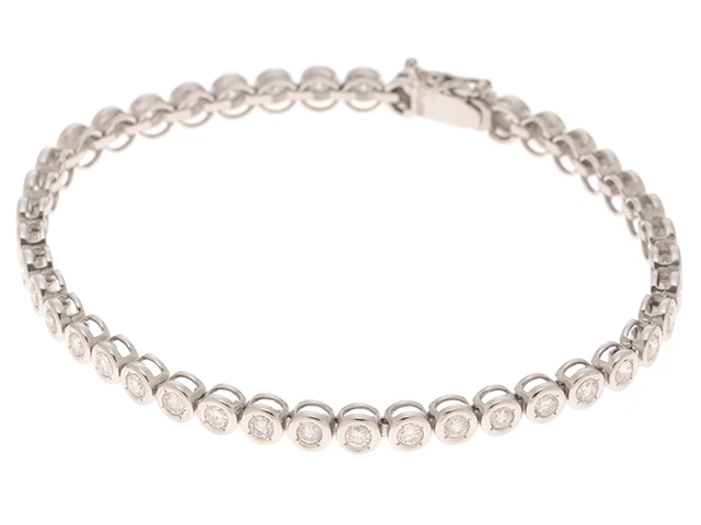 pt850.pt950ダイヤモンドブレスレット約18.7cmダイヤ0.10 はたか