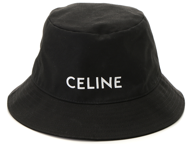 CELINE セリーヌ バケットハット 帽子 ブラック コットン 2AU5B968P 