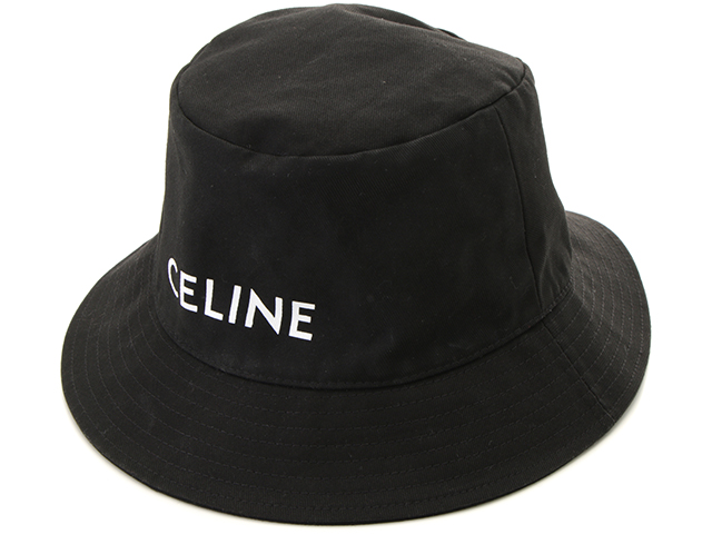 CELINE セリーヌ バケットハット 帽子 ブラック コットン 2AU5B968P 