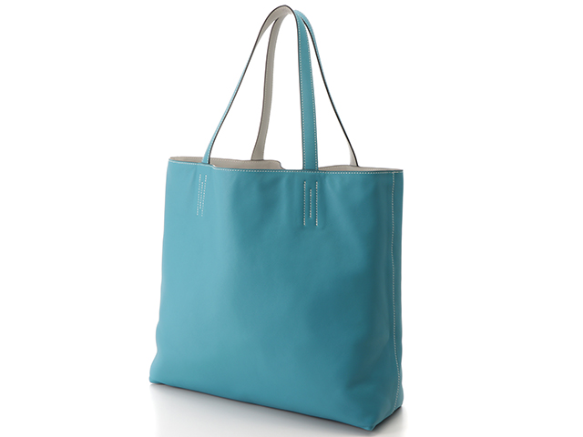HERMES エルメス ドゥブルセンス36 パールグレー/ターコイズ HERMES エルメス ドゥブルセンス36 パールグレー/ターコイズ