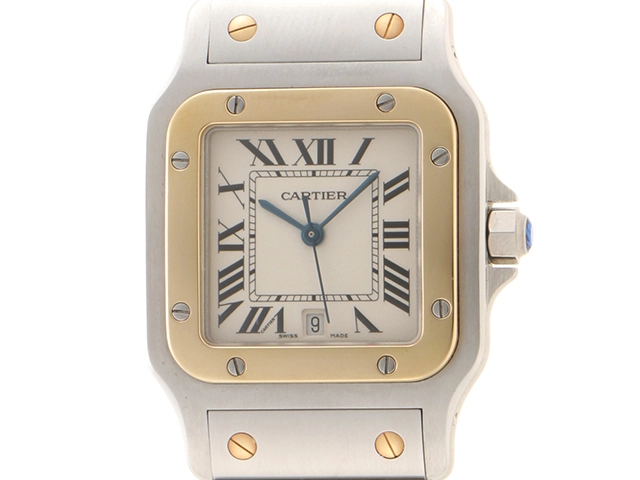 Cartier　カルティエ　時計　サントス　ガルベLM　W20011C4　ステンレス×YG　クォーツ　2143200505925　【437】
