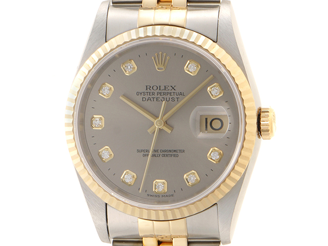 ROLEX ロレックス デイトジャスト 16233G グレー 10ポイント