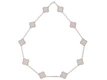 Van Cleef & Arpels　ヴァン クリーフ&アーペル　ヴィンテージアルハンブラ　ネックレス　K18ホワイトゴールド　白蝶貝10P　24.7g　VCARF48500　国内ギャラ付き（2021年）【472】2143200516808　KS