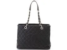 CHANEL シャネル GSTトート ブラック SV キャビアスキン A50995【432