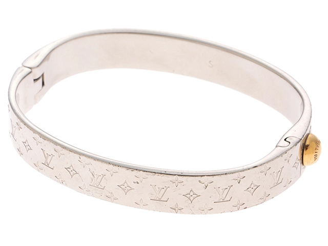 LOUIS VUITTON Cuff Nanogram S Bangle M00249