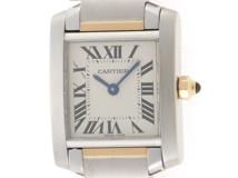 Cartier カルティエ　レディース クオーツ　タンクフランセーズSM W51007Q4　ホワイトローマン文字盤 K18YG/SS【472】HK