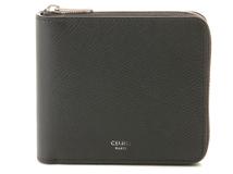 CELINE　セリーヌ　ジップドバイフォールド　ブラック　レザー【472】YI