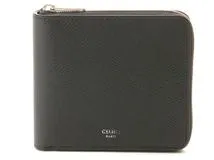 【訳アリ】セール★CELINE★2つ折りラージフラップ★ネイビー 美品 CELINE ラージ ストラップ ウォレット 折り財布 ブラック