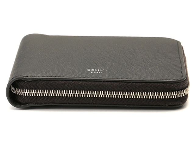 CELINE　セリーヌ　ジップドバイフォールド　ブラック　レザー【472】YI