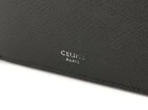 CELINE　セリーヌ　ジップドバイフォールド　ブラック　レザー【472】YI