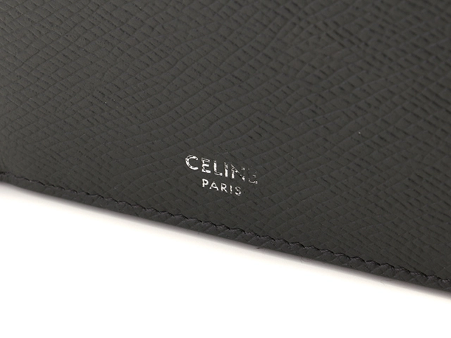 CELINE　セリーヌ　ジップドバイフォールド　ブラック　レザー【472】YI