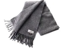 HERMES エルメス ユニ・ブロデ マフラー カシミヤ グレー【434】 の