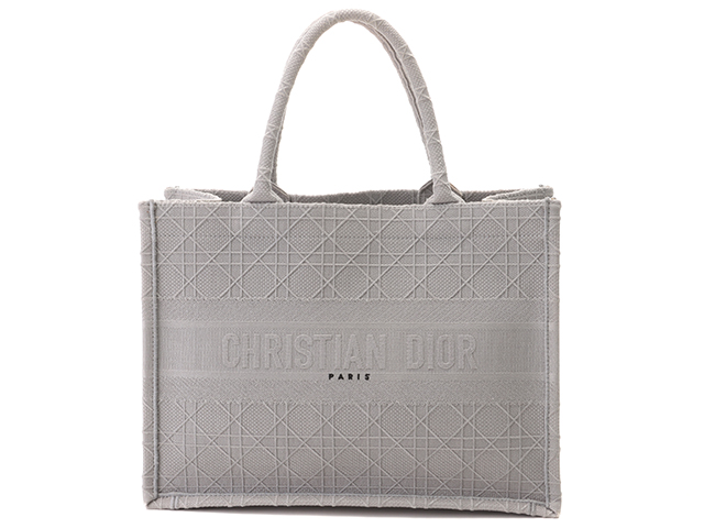 Dior ディオール カナージュブックトート ミディアム グレー キャンバス M1296ZREY M950【430】2143200548601