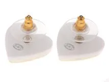 CHANEL シャネル ハートピアス GP/プラスチック ホワイト 【471
