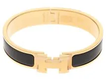 HERMES エルメス ブレスレット クリッククラックPM ブラック/GP